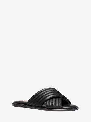 Portia Quilted Leather Slide Sandal 